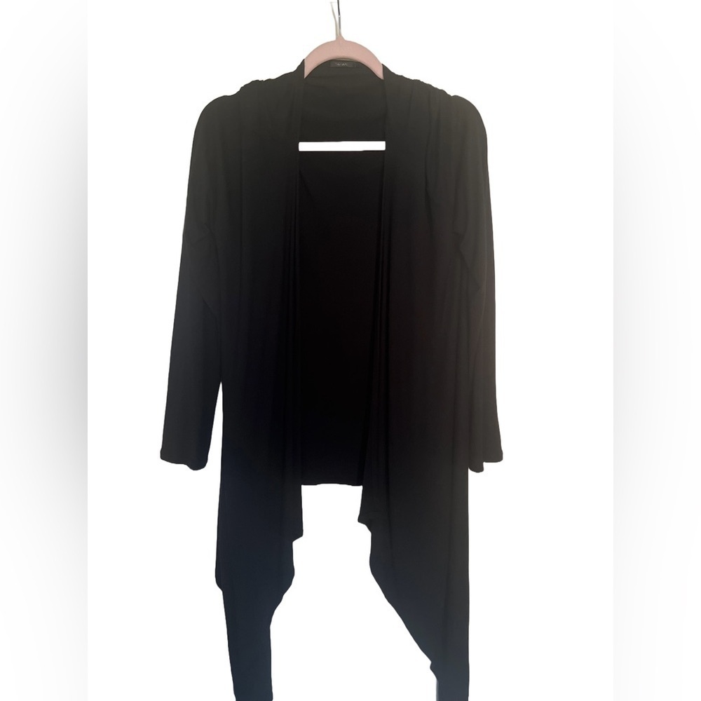TAHARI Sweater Large Cardigan Draped Open Front Long Sleeve Women’s Size L/XL